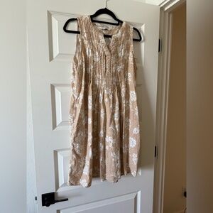 Sonoma Tan and White Sleeveless Sundress
